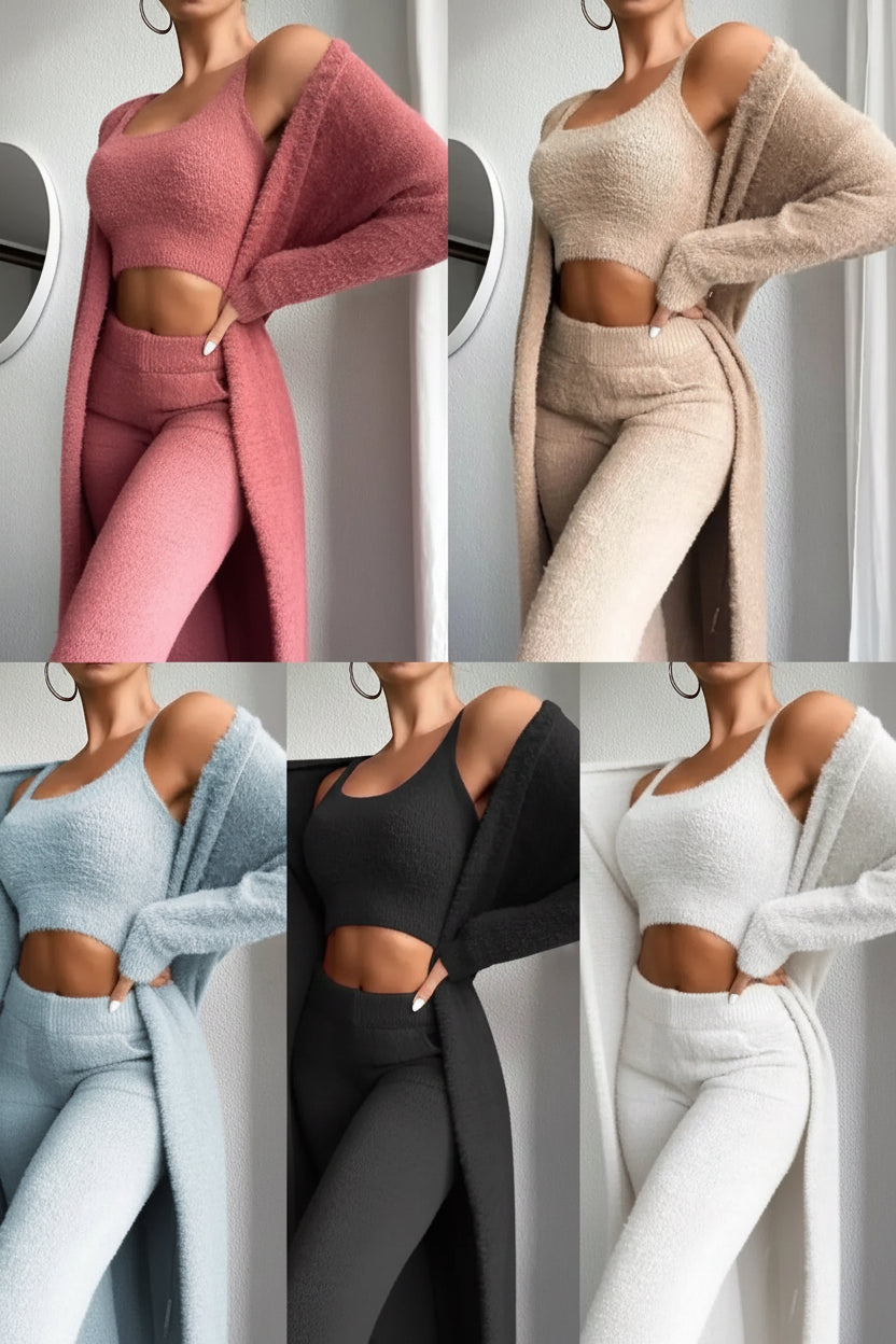 3-Piece Fuzzy Fleece Loungewear Set